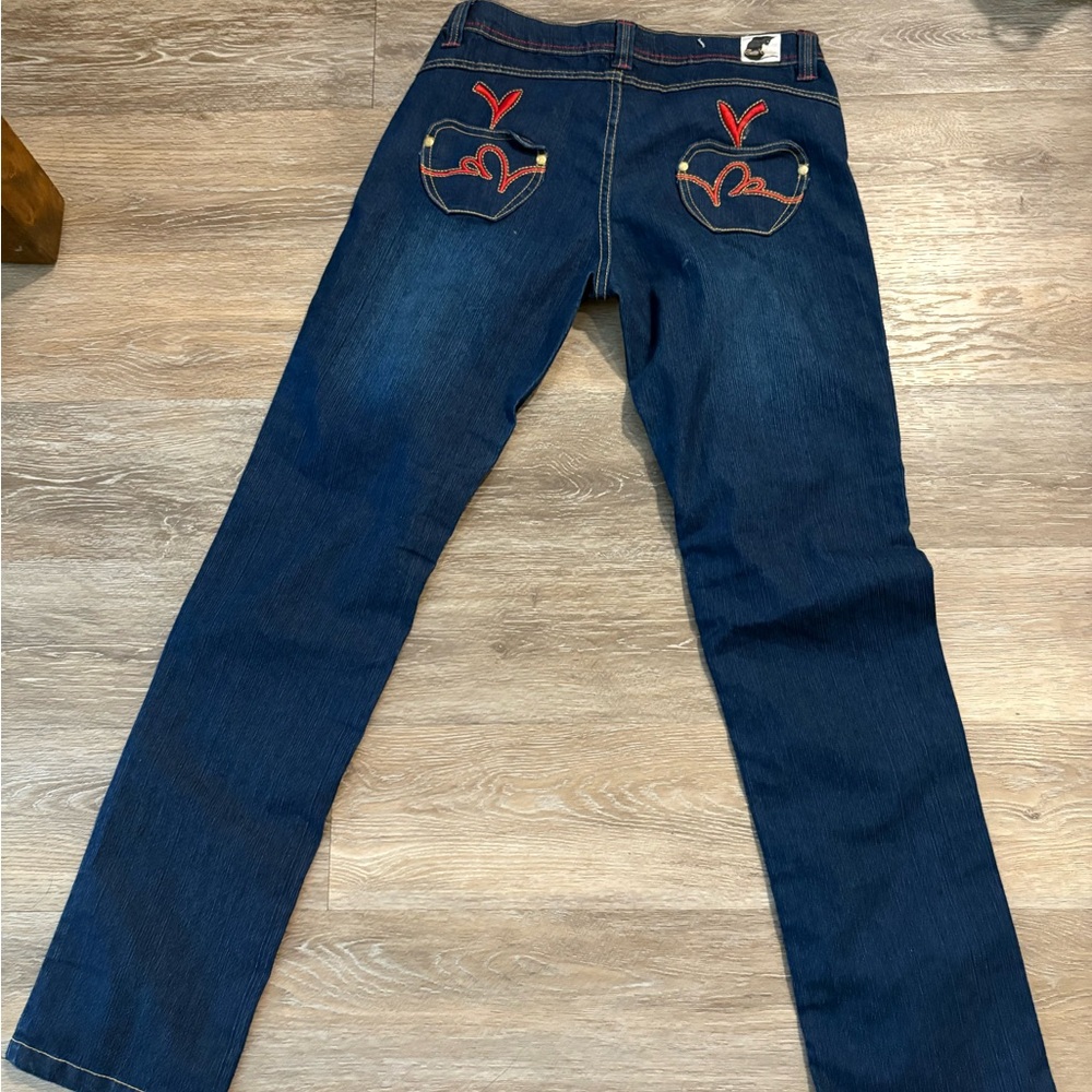CUTIE CATTY Y2K apple bottom low rise jeans Deadstock nwt XS - Picture 3 of 8